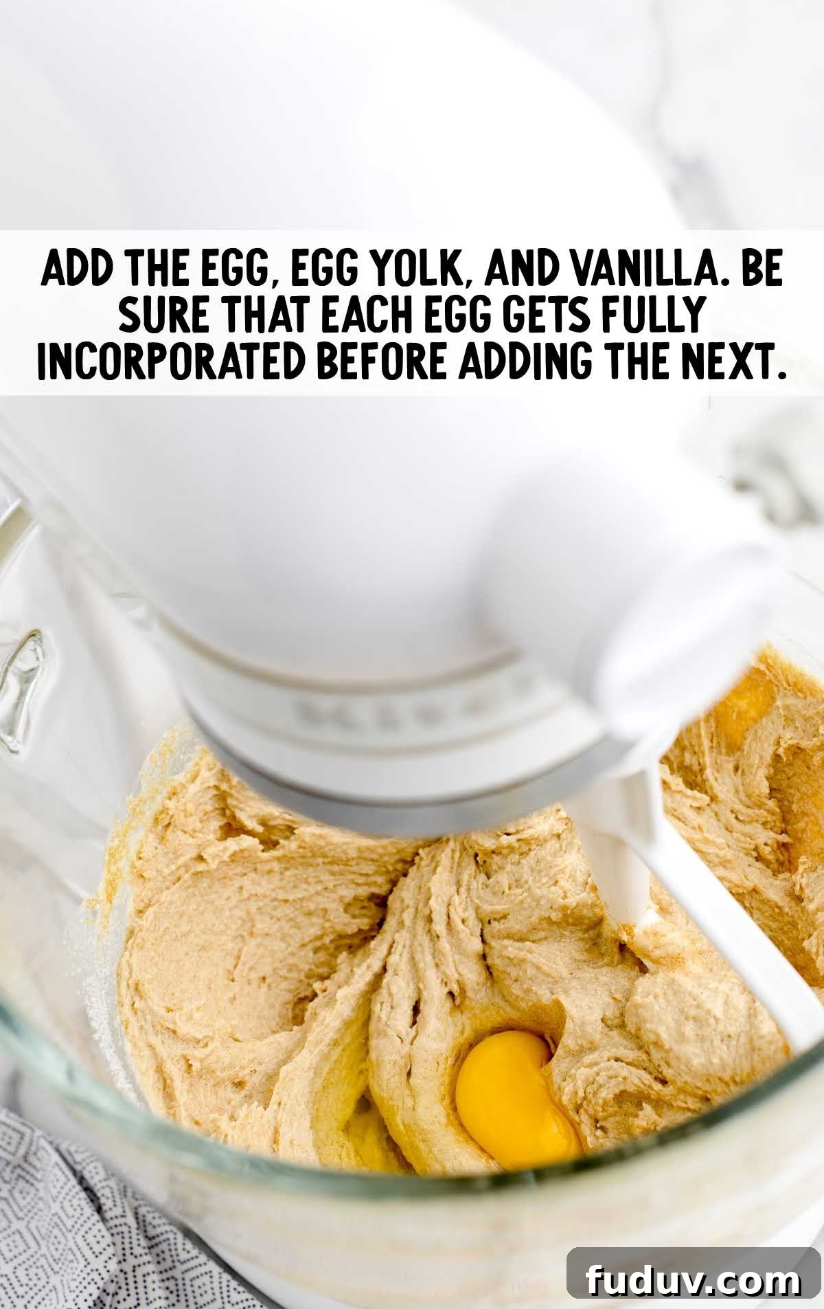 Fluffernutter Cookie Recipe: Gooey Peanut Butter and Marshmallow Cookies 4 egg, egg yolk, and vanilla blended together