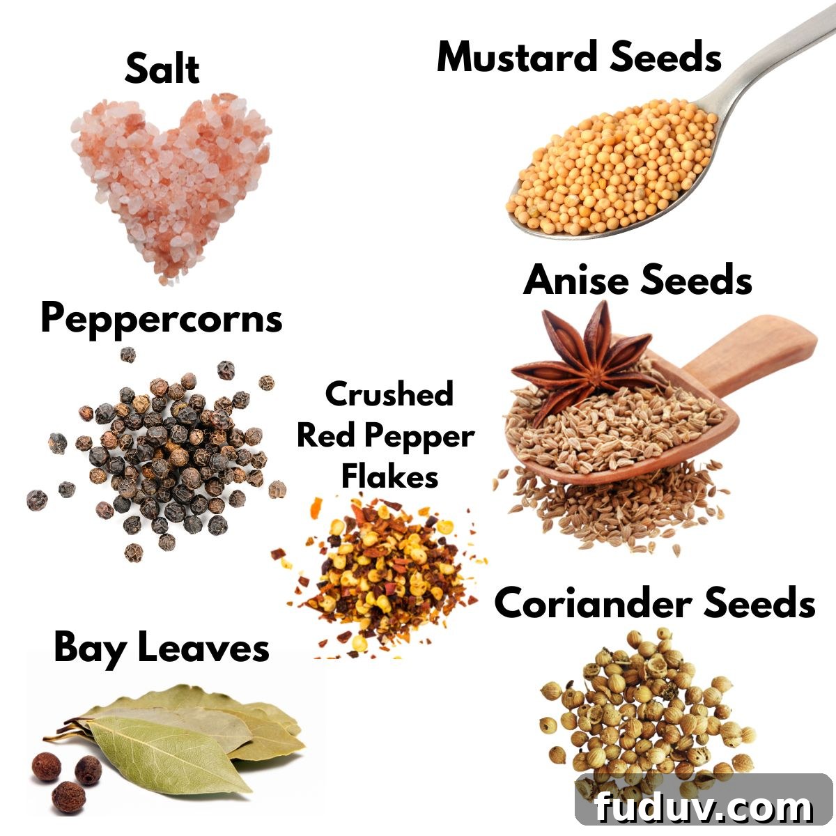 Ingredients for making corned beef spice mix.