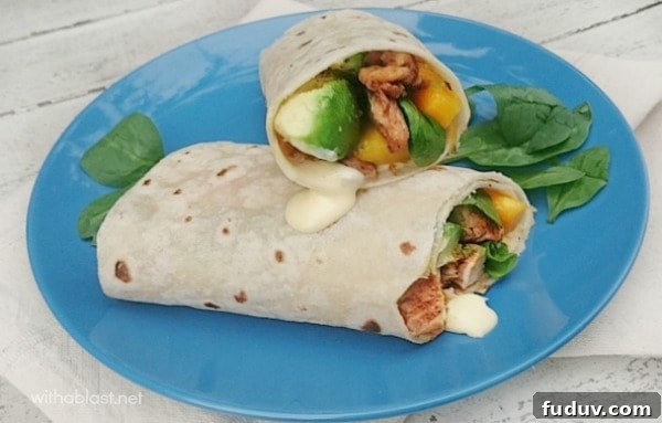 Chicken Avocado Wraps with Chili Mayonnaise