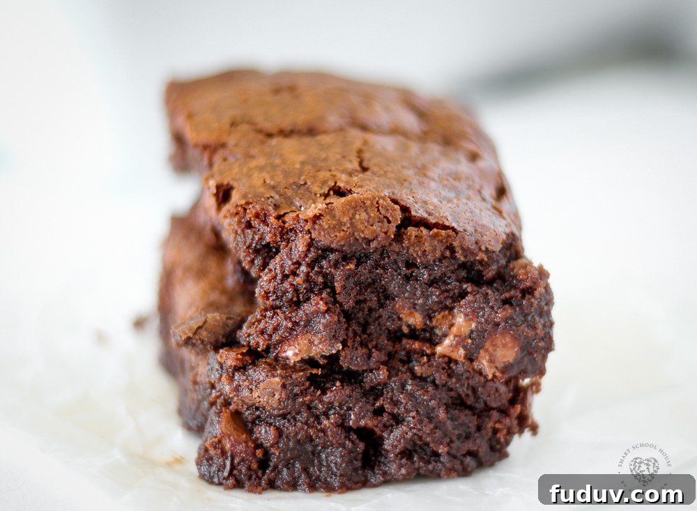 Classic Homemade Brownie Recipe for Fudgy, Chewy Results 5 Thick homemade brownies with crispy edges, chewy middles, and rich chocolate flavor.