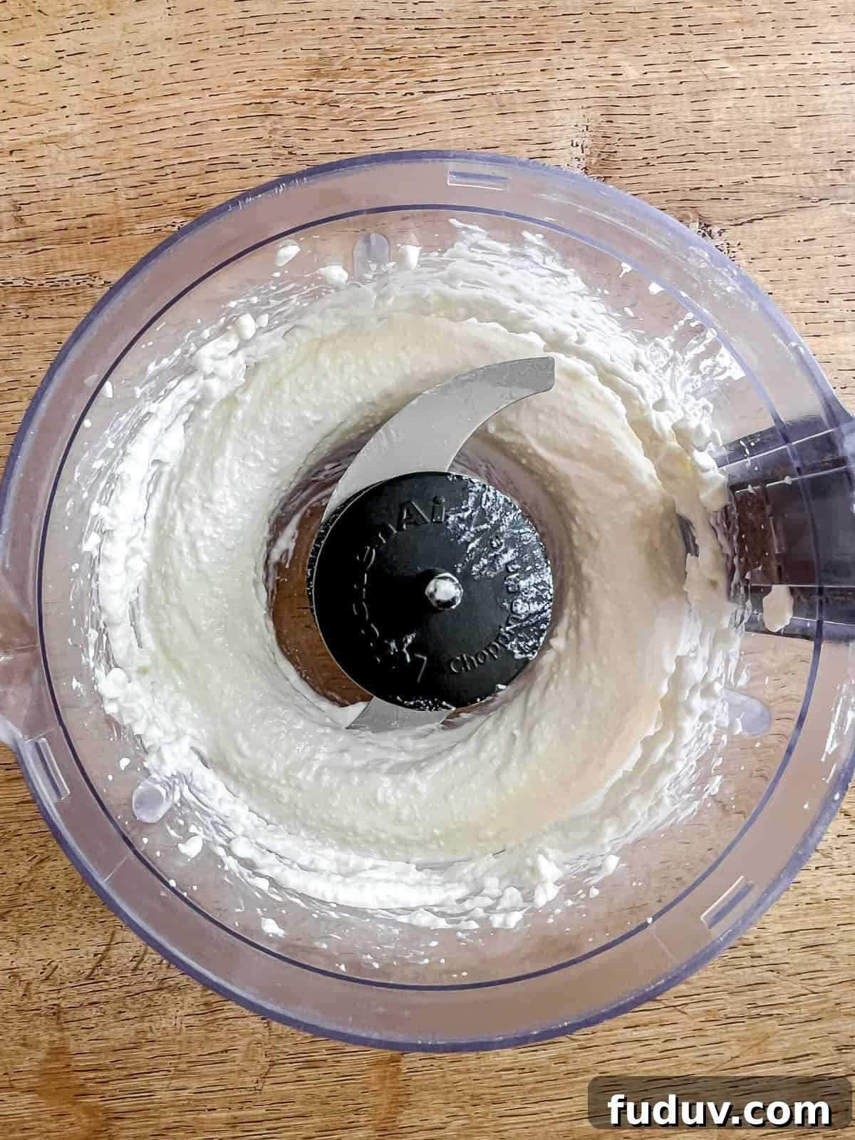 Whipped cottage cheese in a good processor. 