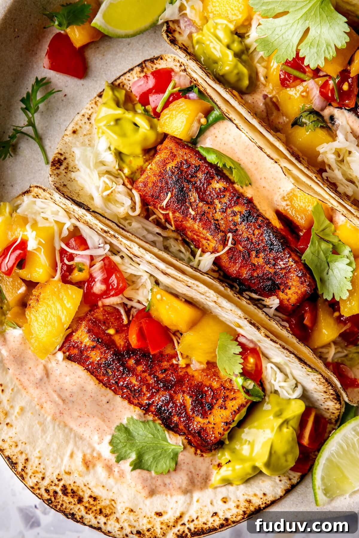Blackened Fish Tacos with Fresh Mango Salsa 5 Blackened Fish Tacos with Mango Salsa - Olivia Adriance
