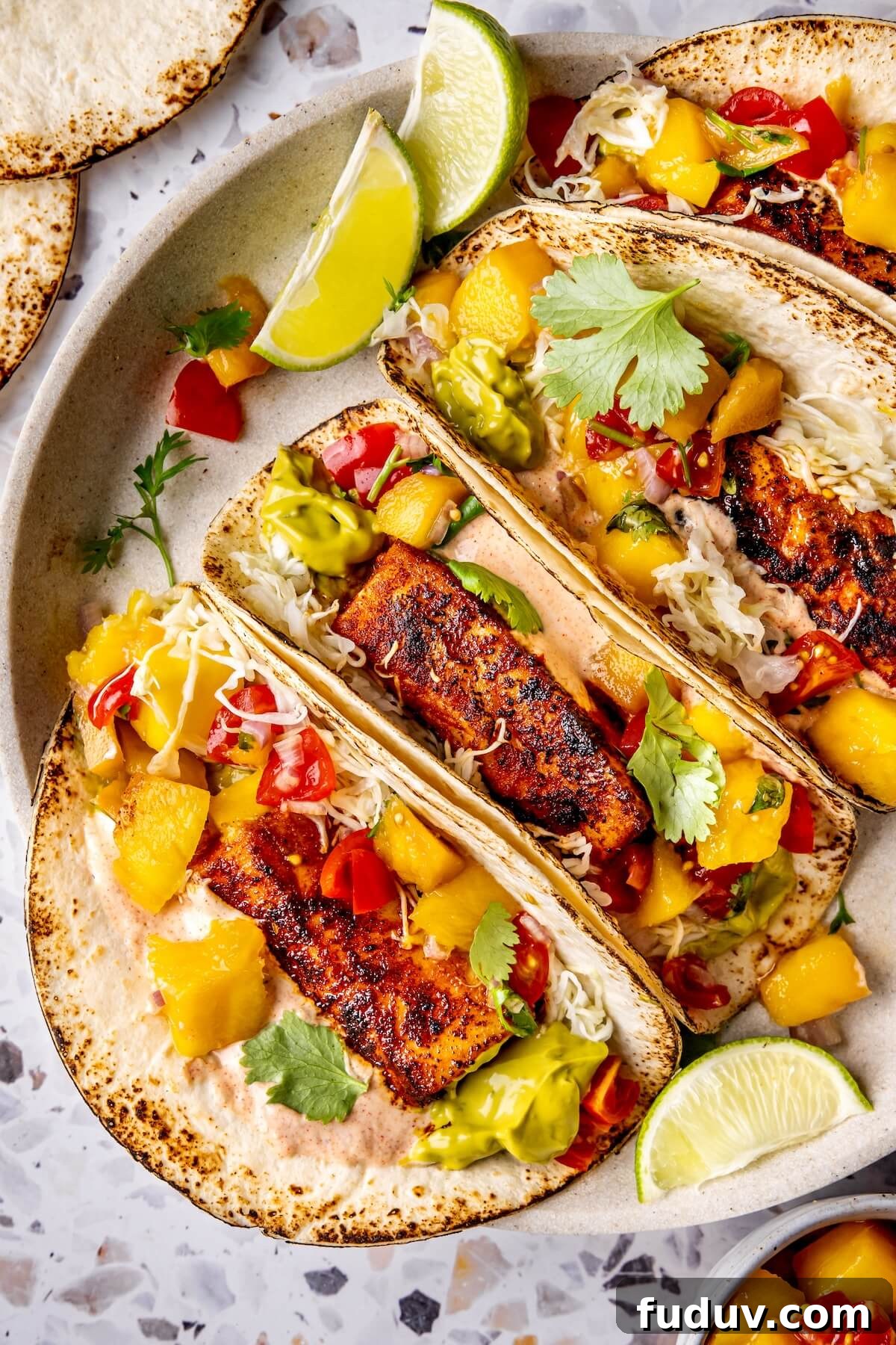 Blackened Fish Tacos with Fresh Mango Salsa 7 Blackened Fish Tacos with Mango Salsa - Olivia Adriance
