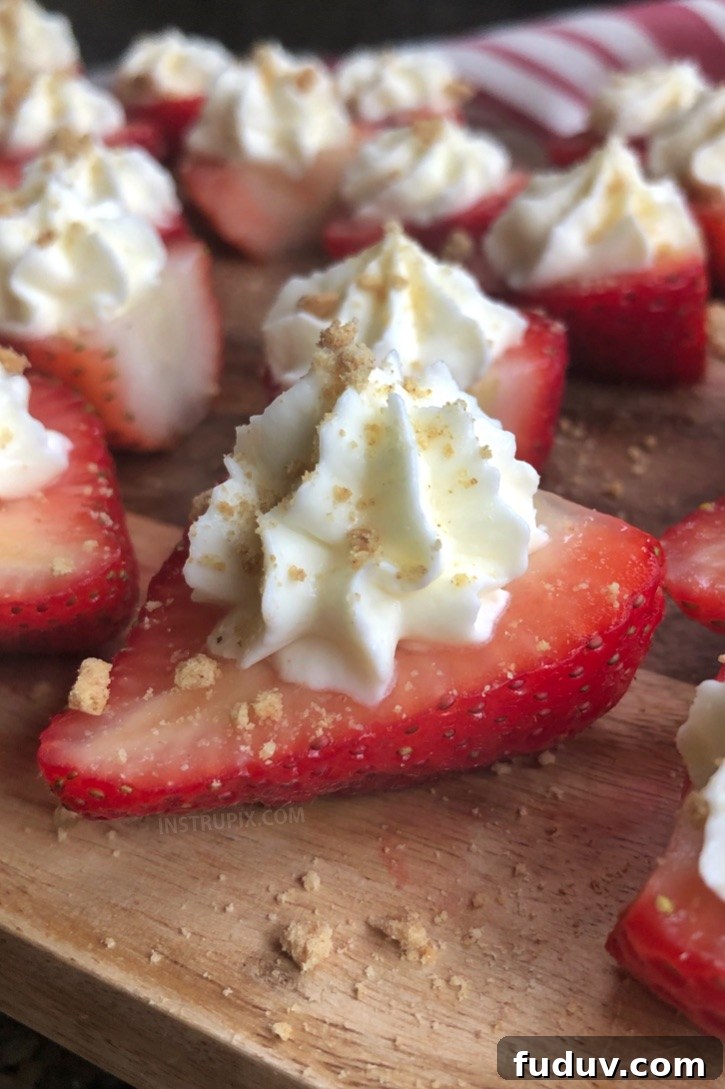 Finished deviled strawberries