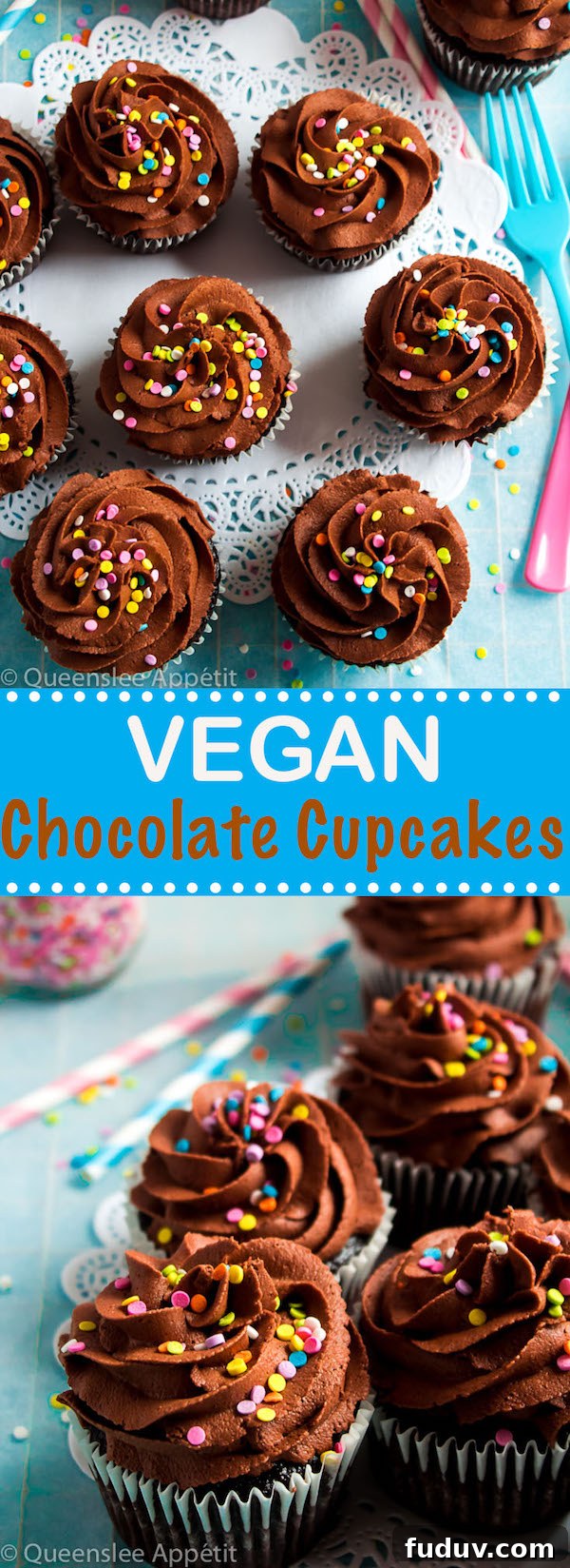 Pin image - Vegan Chocolate Cupcakes