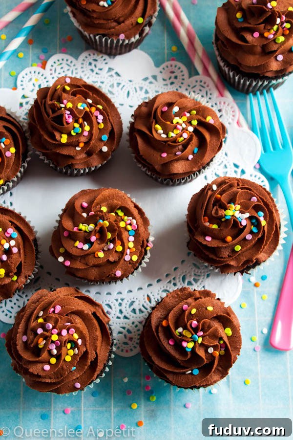 Piped vegan chocolate buttercream