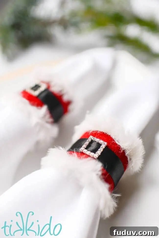 Santa napkin rings