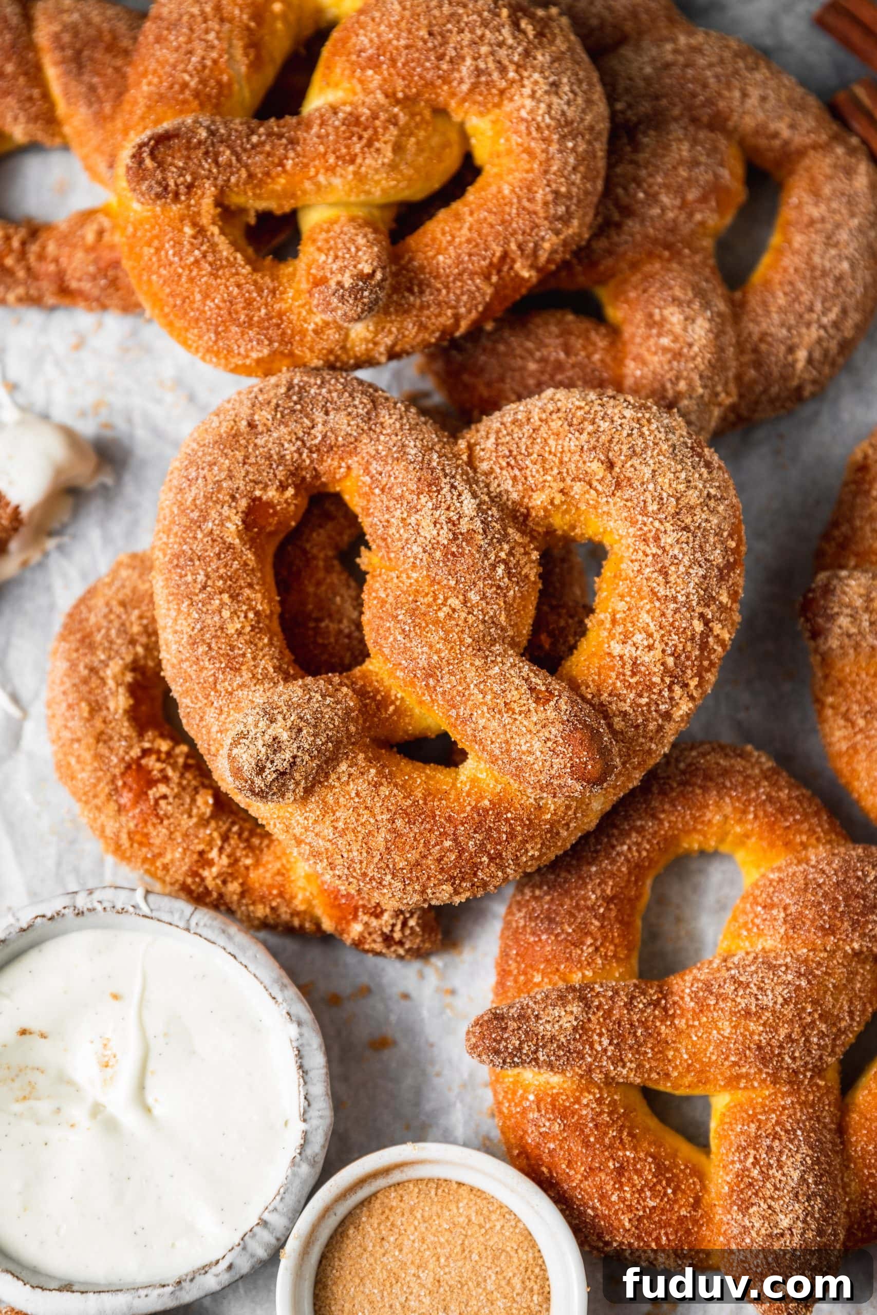 Cinnamon Sugar Soft Pretzels Recipe — Warm, Chewy & Sweet 4 Mini Cinnamon Sugar Pretzels