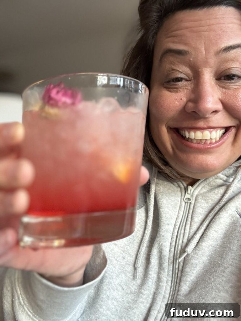 A picture of me holding the finished drink