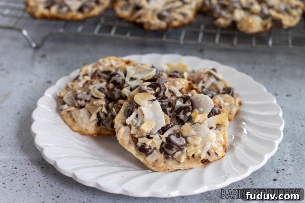 plate with almond joy cookies