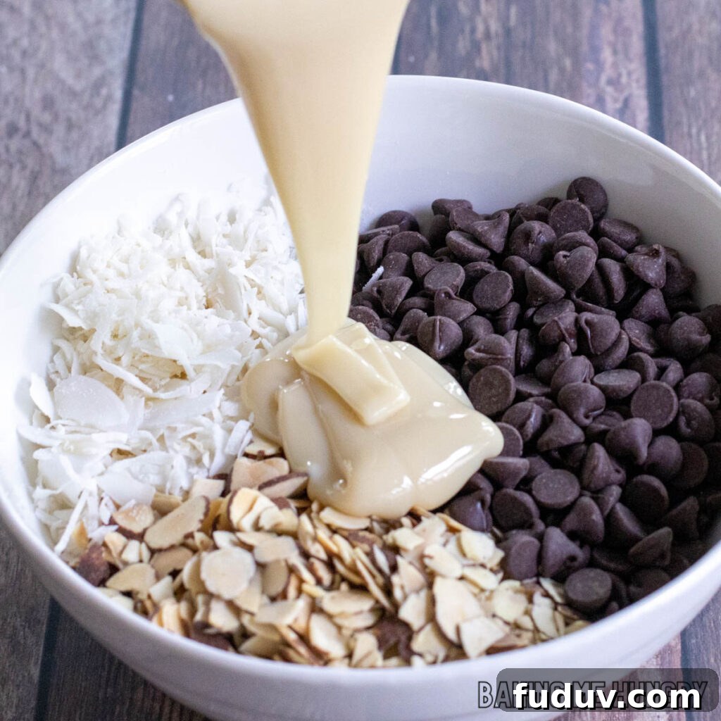 condensed milk being added