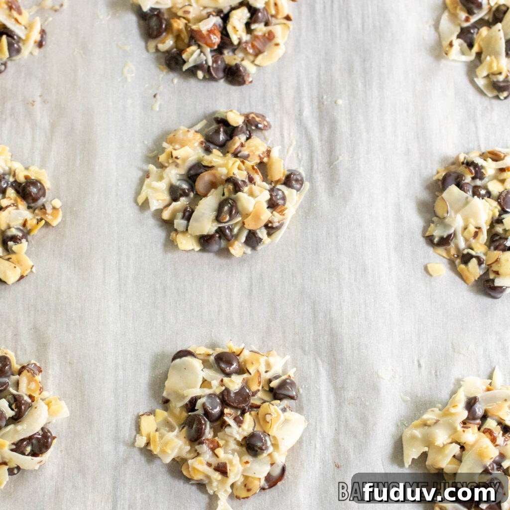 circles of cookie mixture on parchment paper
