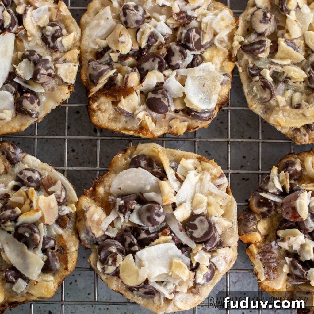 4 ingredient almond joy cookies on wire cooling rack close up