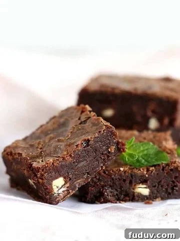Fudgy chocolate mint brownies