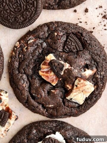 double chocolate cookies and cream cookies