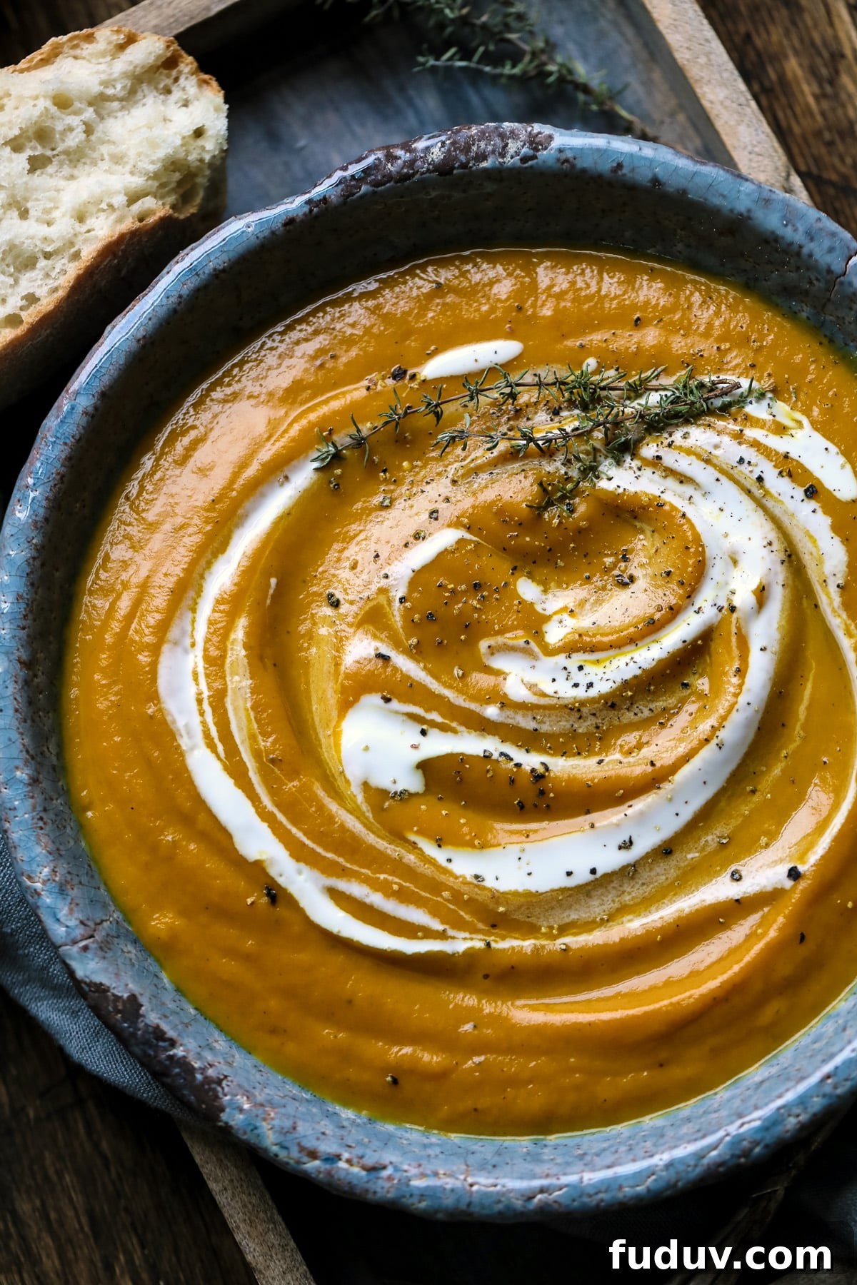 Vegan Butternut Squash Soup in a Plate.