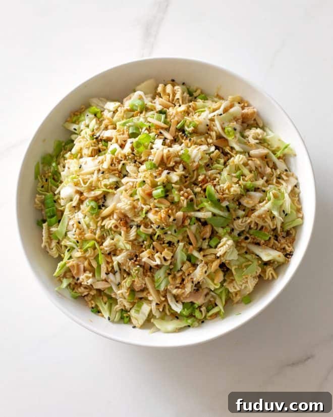 Crispy Ramen Noodle Salad with Sesame Ginger Dressing 6 ramen noodle salad