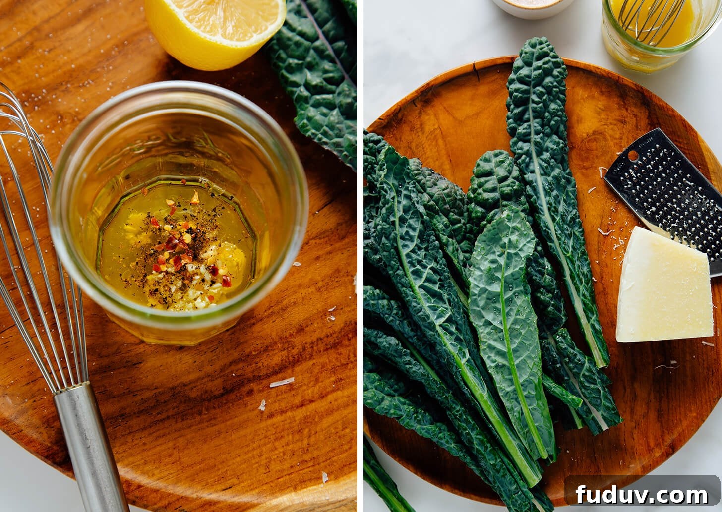 Zesty Lemon Kale Salad with Parmesan & Toasted Almonds 3 kale salad ingredients