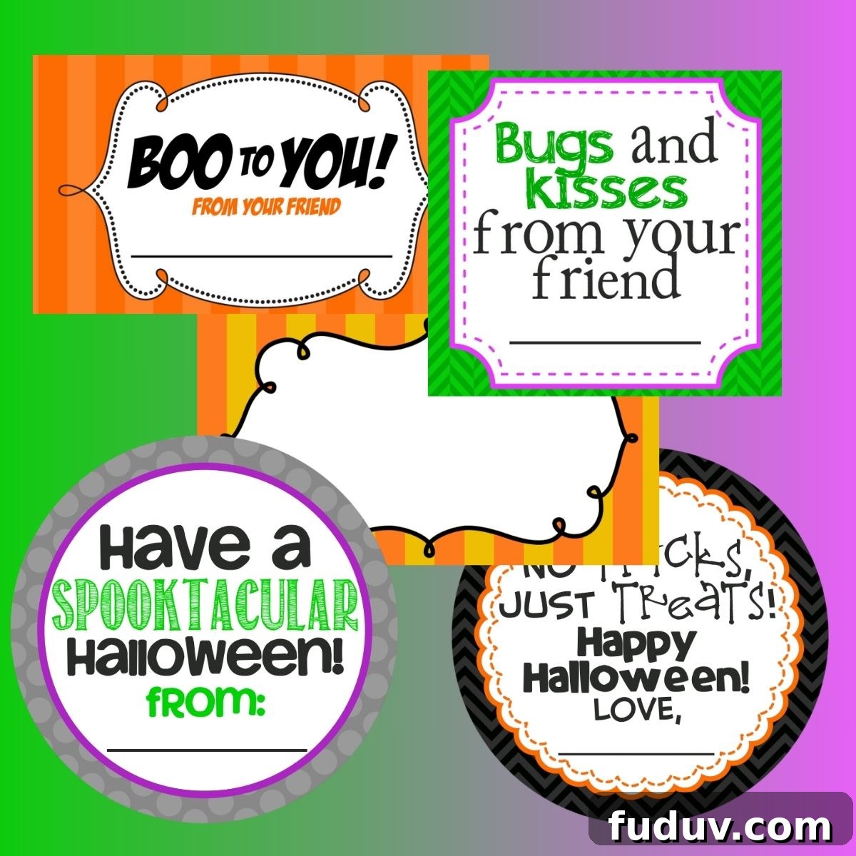 5 printable halloween gift labels.