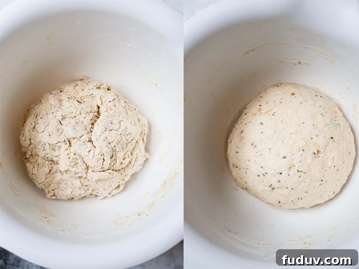 Dough rolled into balls