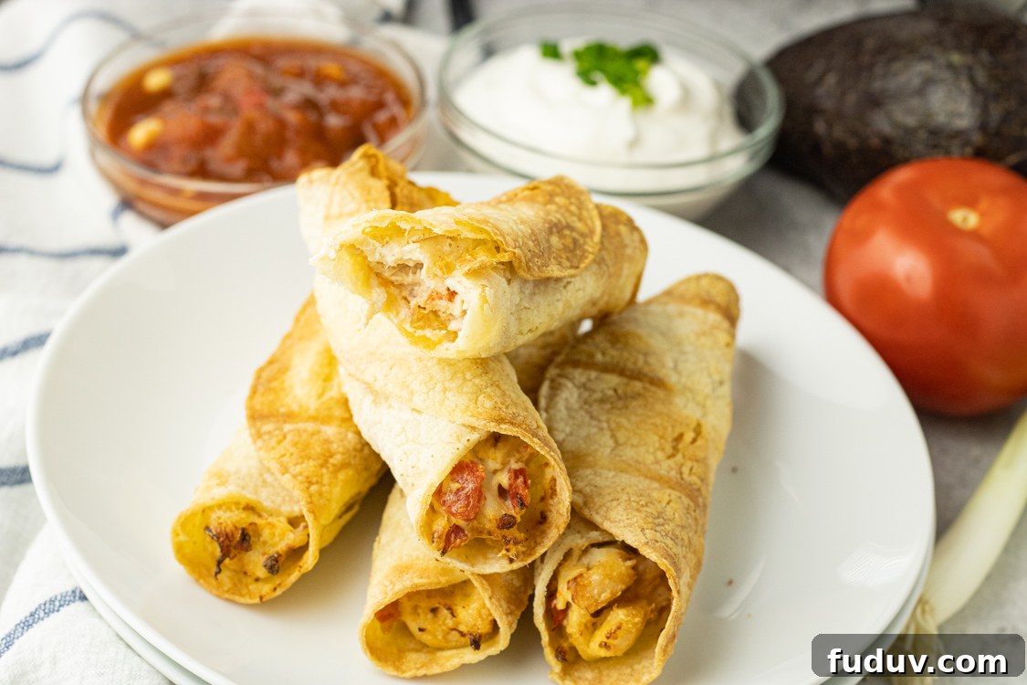 plate of rolled taquitos
