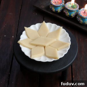No-Cook Almond Katli Recipe — Quick Homemade Badam Burfi 9 Finished almond katli