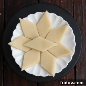 No-Cook Almond Katli Recipe — Quick Homemade Badam Burfi 4 Almond katli closeup