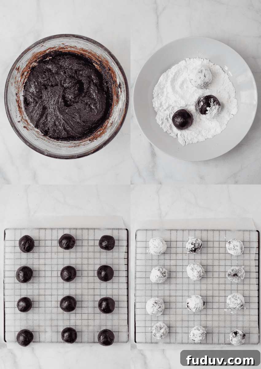 steps to make chocolate crinkles.