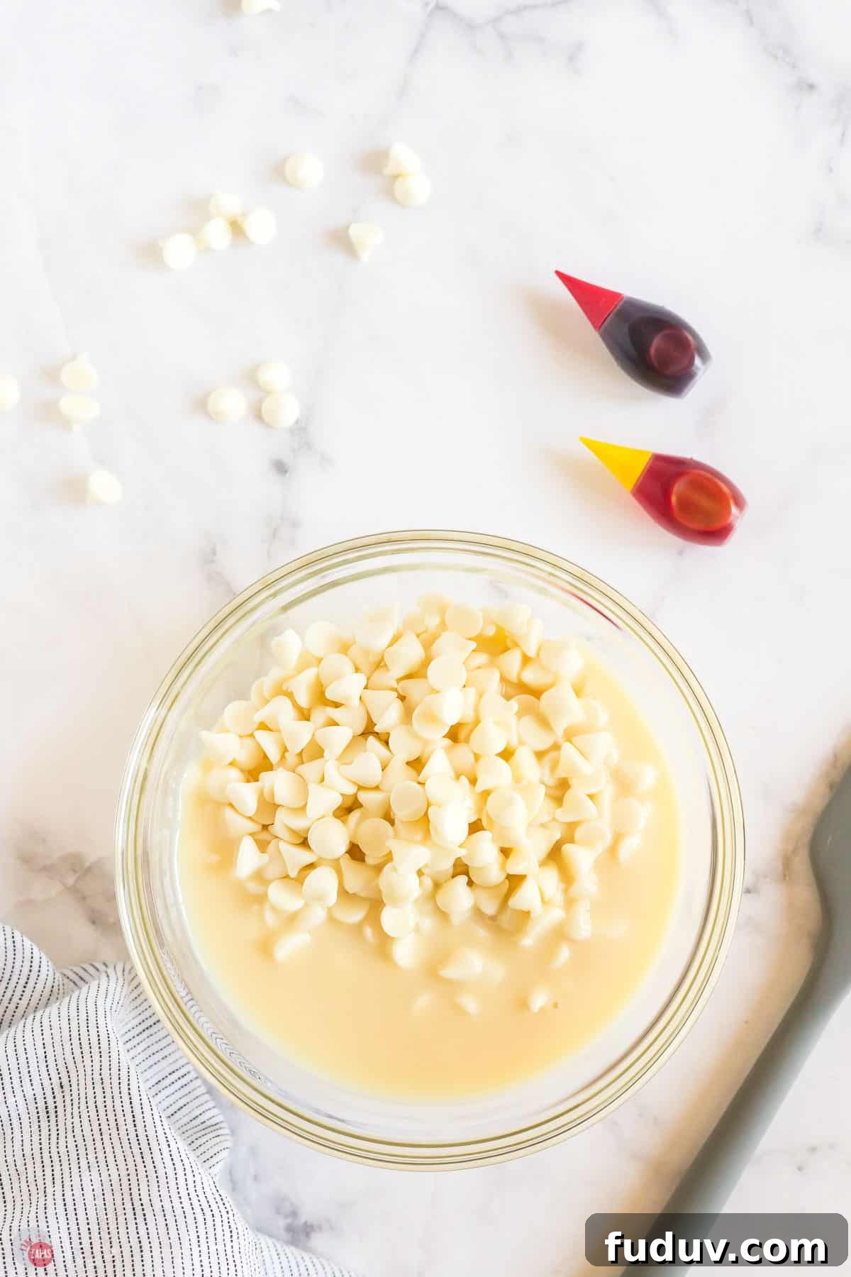 Candy Corn Fudge Recipe: Creamy Halloween Candy Treat 4 bowl of sweetened condensed milk and white chocolate chips