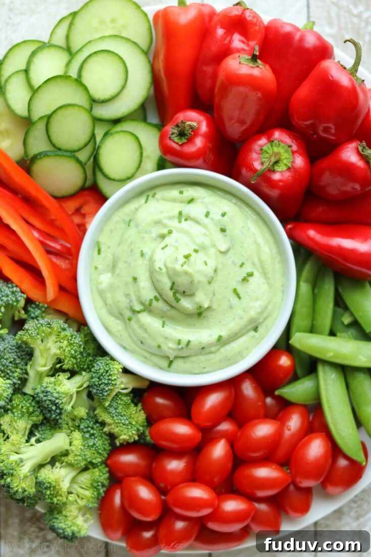 5-Minute Avocado Ranch Dip with Greek Yogurt