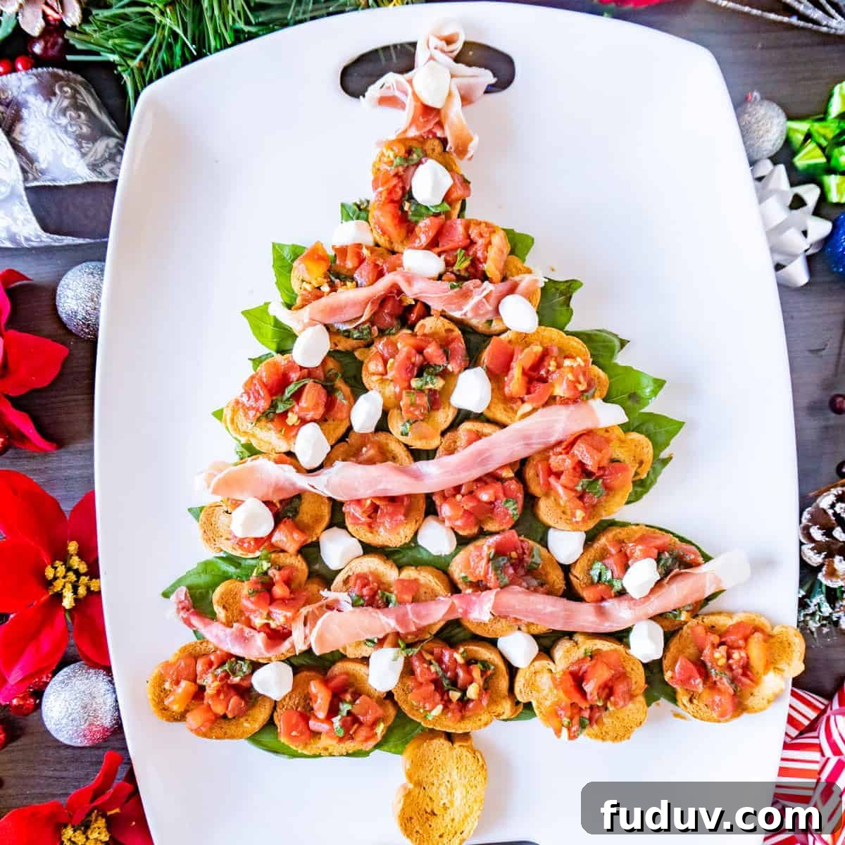 Bruschetta Christmas Tree Appetizer