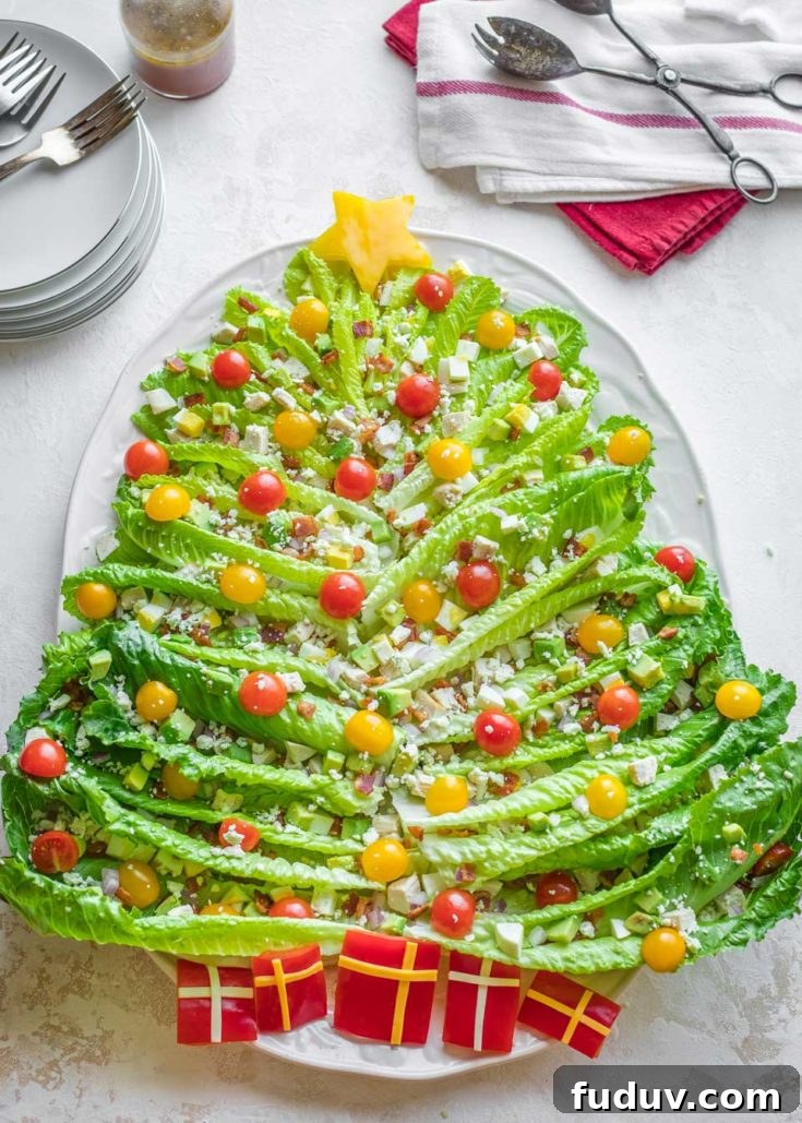 Chicken Cobb "Christmas Tree" Holiday Salad