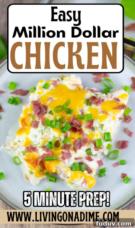 This million dollar chicken recipe makes a delicious, quick and easy chicken dinner your family will love with only 5 minutes' work! It's super creamy with bacon, cheese and green onions melded together with rich cream cheese!
