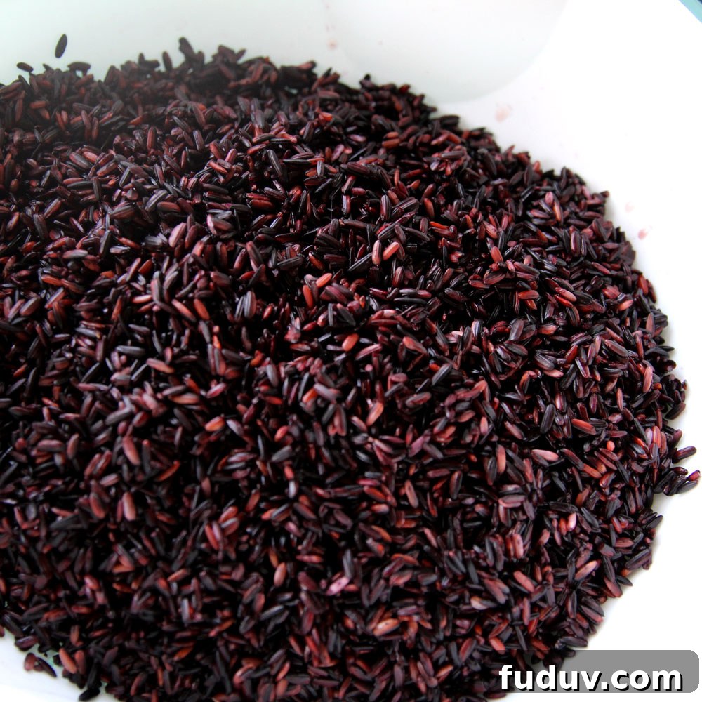 soaked black sweet rice overnight