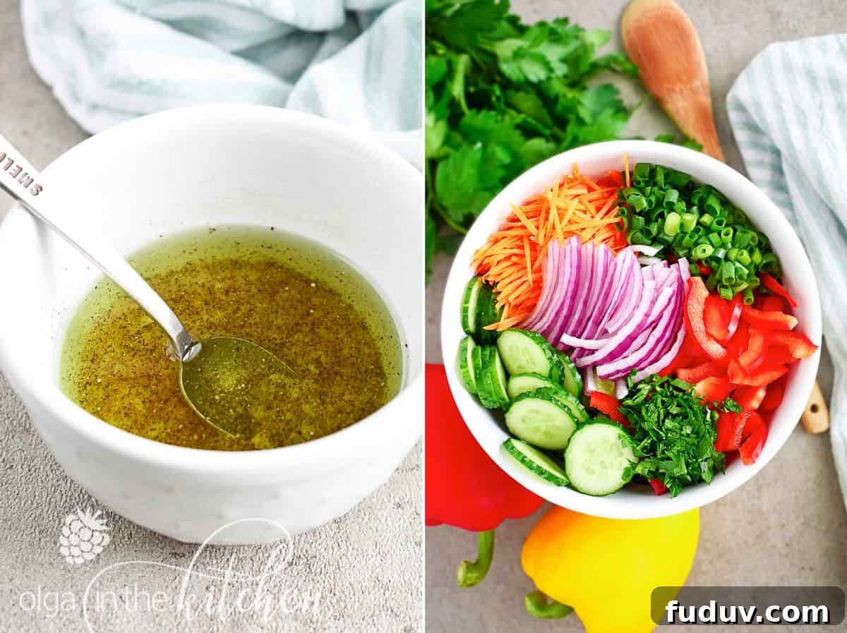 Crisp Cucumber Salad: crunchy, crispy texture with a touch of sweetness. The combination of fresh veggies will make you crave this salad all-summer long. | olgainthekitchen.com