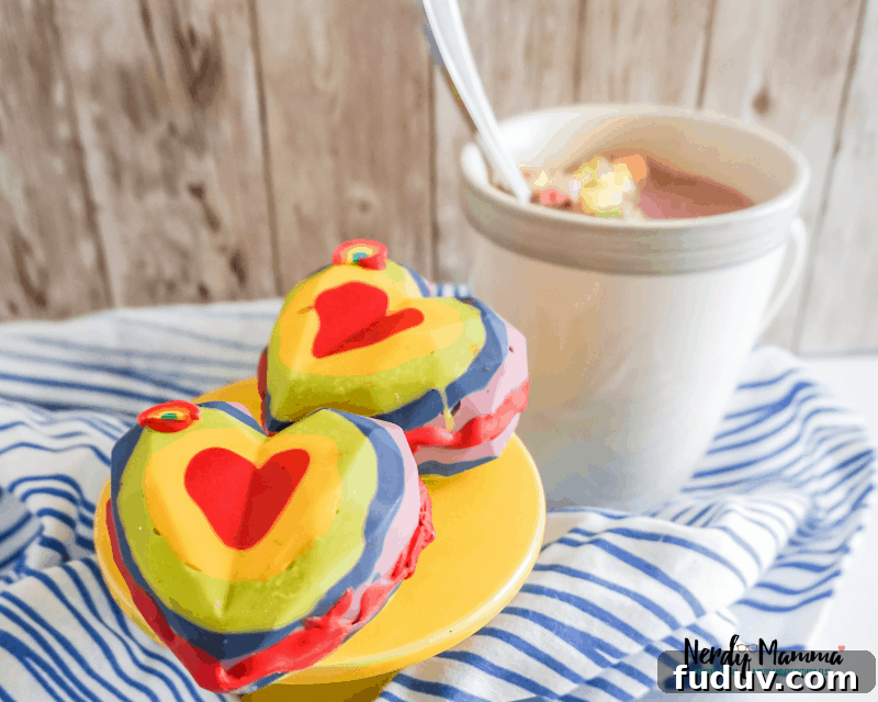 Rainbow Heart Hot Cocoa Bombs