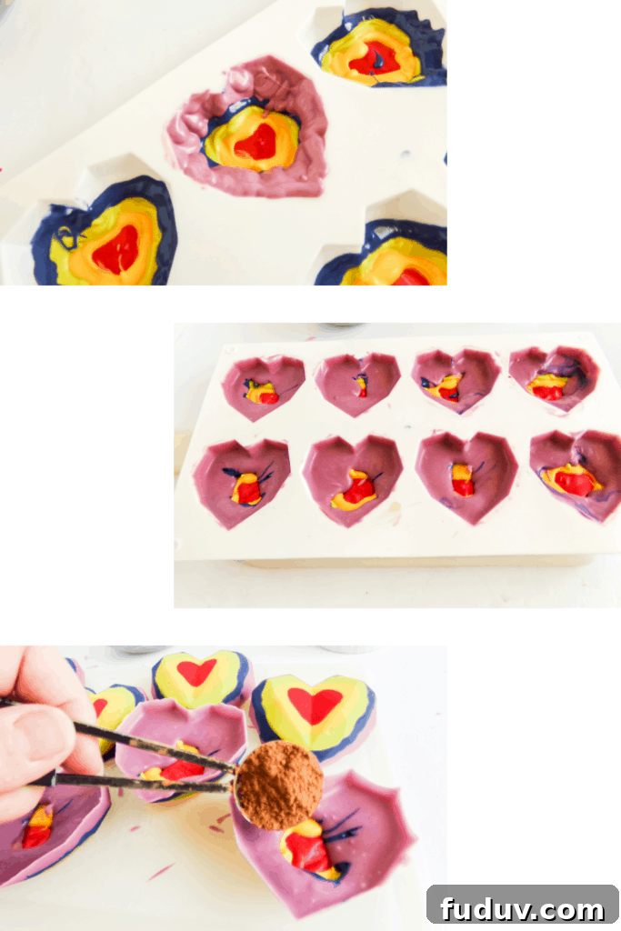 Rainbow Heart Hot Cocoa Bombs