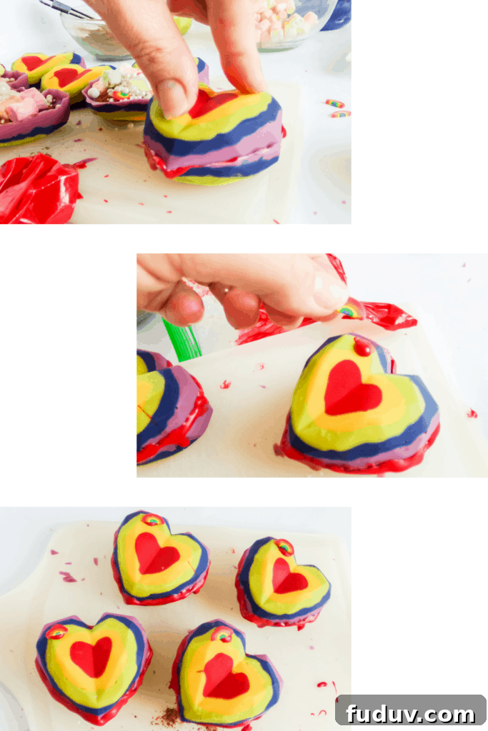 Rainbow Heart Hot Cocoa Bombs