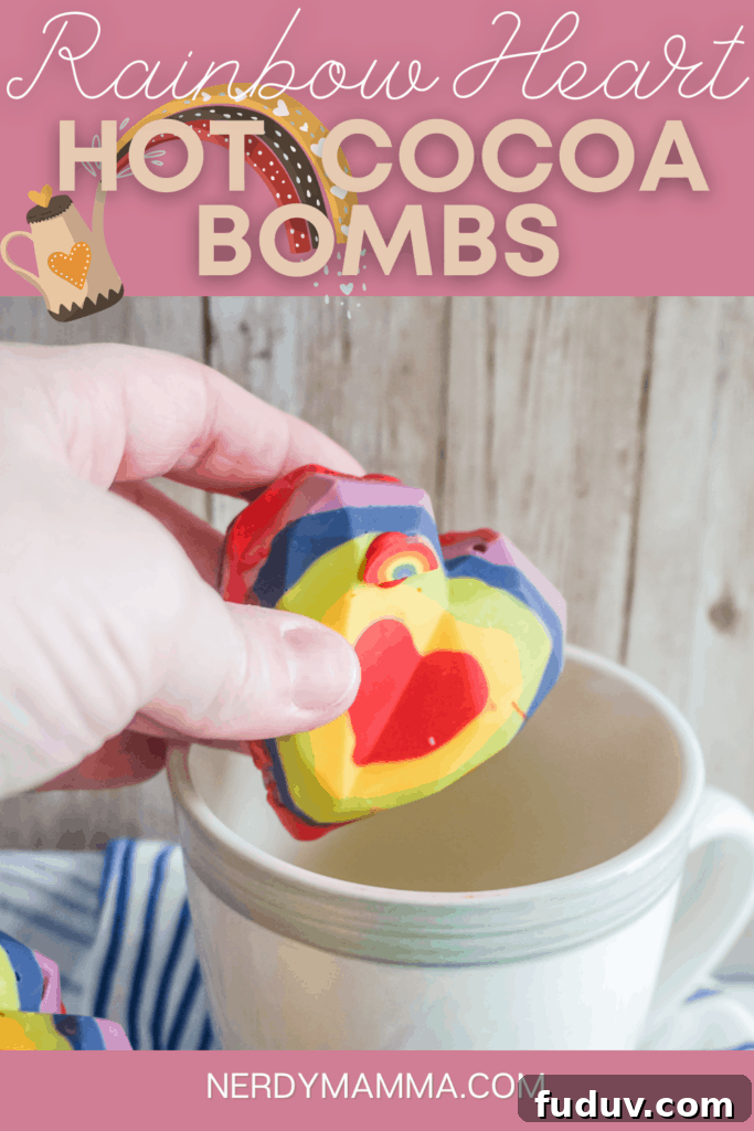 Rainbow Heart Hot Cocoa Bombs