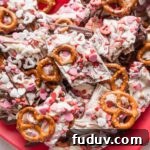 Valentine's bark piled high on a plate.
