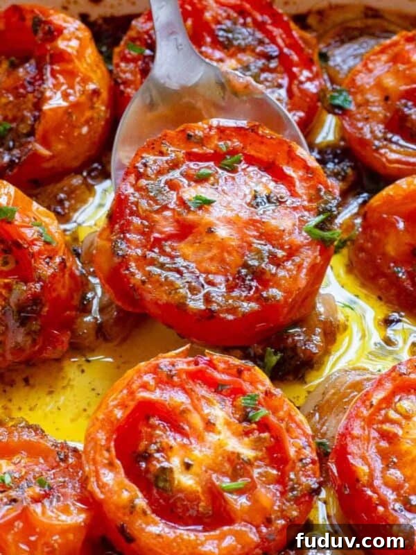 Oven Roasted Tomatoes on a baking sheet