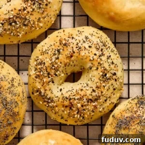Everything bagel on cooling rack.