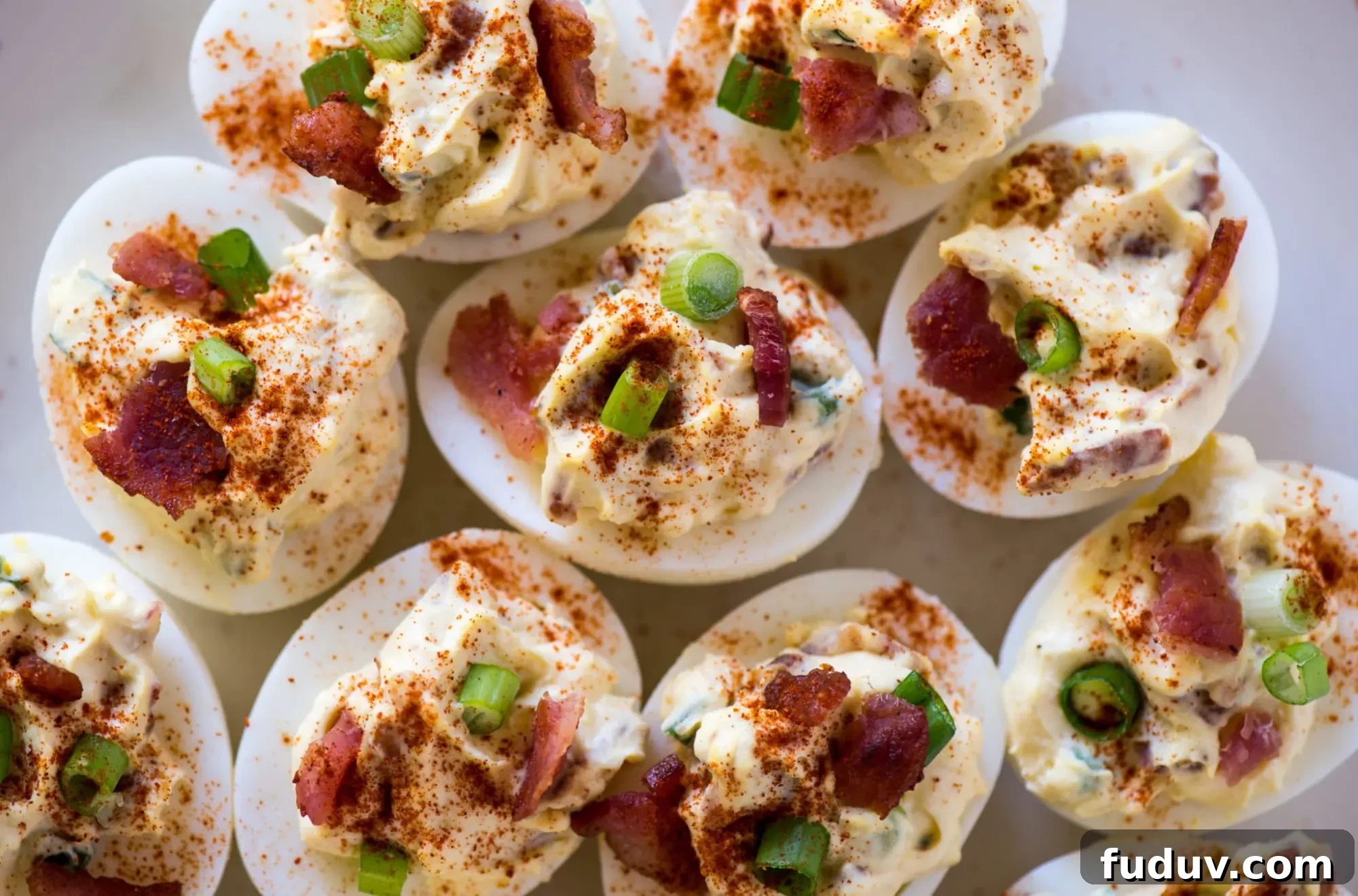 Smoky Bacon Deviled Eggs Recipe with Crispy Bacon Crumble 9 Smoky Bacon Deviled Eggs