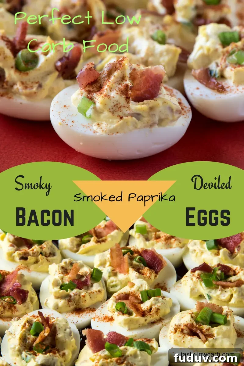 Smoky Bacon Deviled Eggs Recipe with Crispy Bacon Crumble 3 Smoky deviled eggs