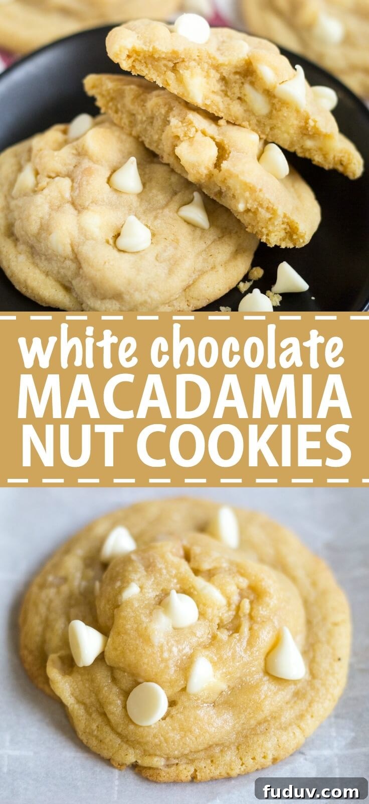 Thick, soft and chewy, these white chocolate macadamia nut cookies are a delicious addition to your cookie list. They’re so easy to make and they freeze really well!