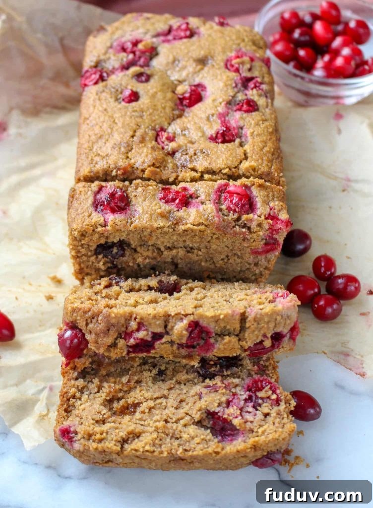 Cranberry Quick Bread made with oat flour