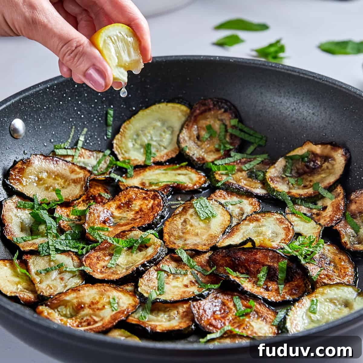 Italian Sautéed Zucchini with Mint & Lemon