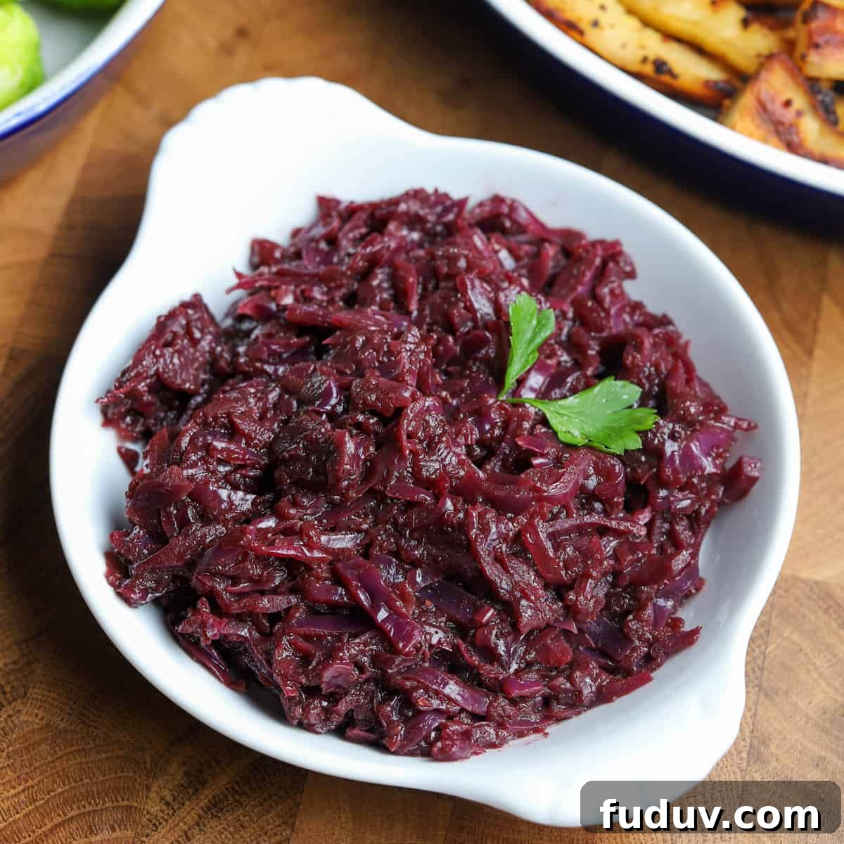 Braised Red Cabbage with Apple & Balsamic