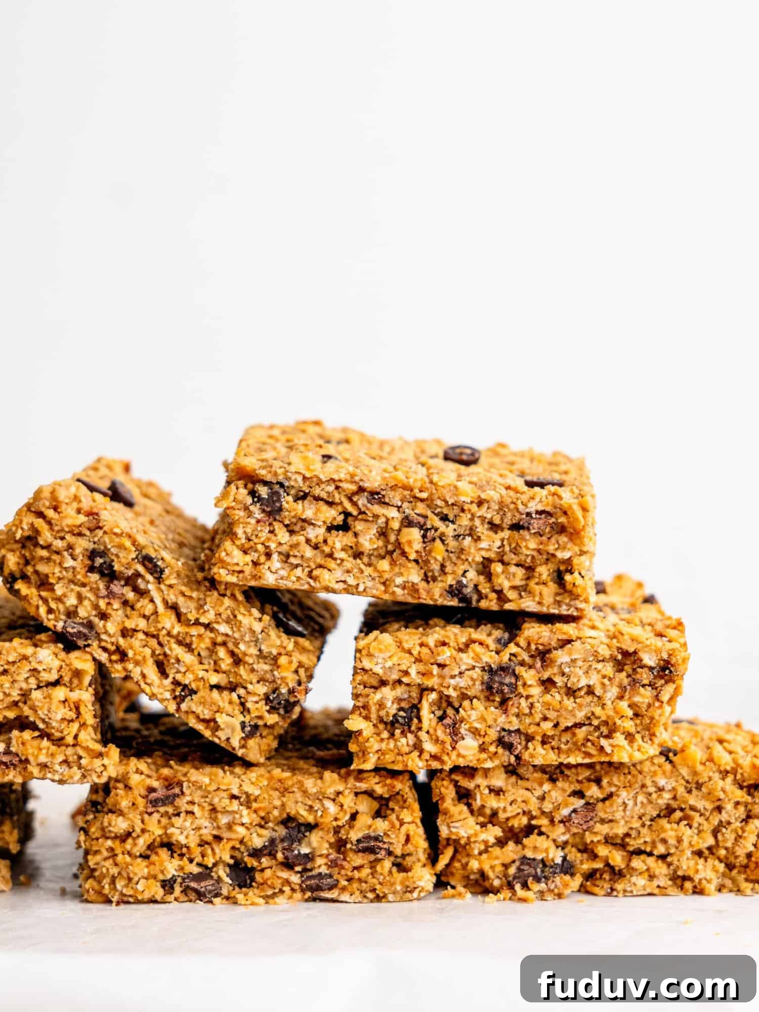 A stack of Chocolate Chip Flapjacks.