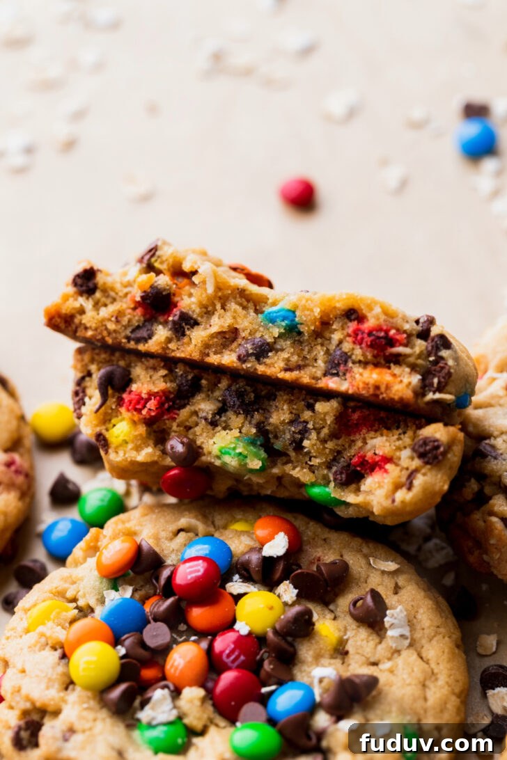 Cookie split in half.
